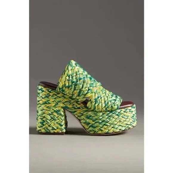 Farm Rio Braided Raffia Platform Slide Sandals 41/10 - Picture 1 of 3